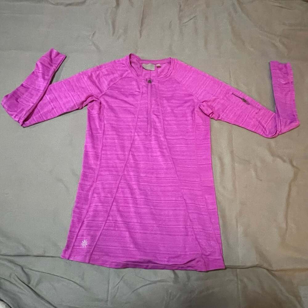 Athleta Pacifica UPF Top Size XS Pink Long Sleeve 1/2 Zip Pullover Top